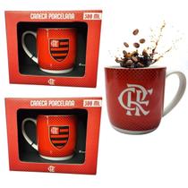 Kit 3Un Caneca Xicara Porcelana Vermelha Premium 300Ml Café