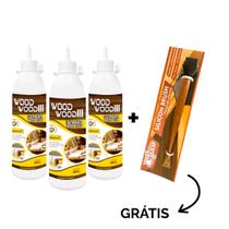 Kit 3un Cola para Madeira Wood Wood 3 497G