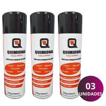 Kit 3un Cola Spray Quimional para Couro Espumas e Tecido