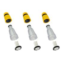 Kit 3un Conector com Filtro e Engate Rápido Amarelo Compatível com Lavajato Karcher K300 1.994-894.0