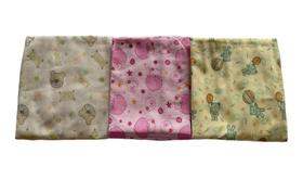 Kit 3un Cueiro Manta Bebe Flanelado 100% Algodão Recém Nascido 60x80cm Enxoval Kit 3un Cueiro Manta Bebe Flanelado 100% Algodão Recém Nascido 60x80cm Enxoval