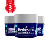 Kit 3un Desodorante Creme Herbíssimo BioProtect Cedro 55g