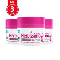 Kit 3Un Desodorante Creme Herbíssimo Bioprotect Hibisco 55G