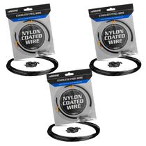 Kit 3UN Empate Cabo Aço Pesca Marine Sports Black Nylon 10m 20 40 60Lbs 70 Luvas