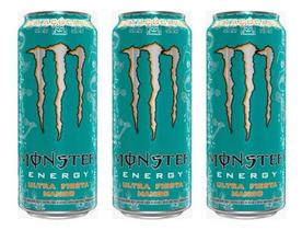 Kit 3un Energético Monster Ultra Fiesta Mango Zero Açúcar