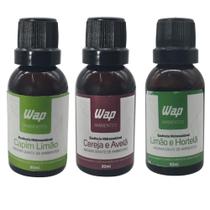 Kit 3un Essência Hidrossolúvel Limão e Hortelã Cereja Avelã Capim Limão WAP para Difusor 30ml CP3646