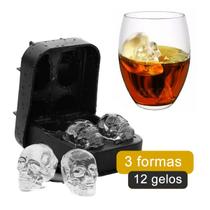 Kit 3un Forma gelo caveira formato cranio silicone Drink Bar