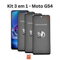 Kit 3UN Película 3D de Vidro Privacidade para Motorola Moto G54