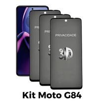 Kit 3UN Película 3D Privacidade de Vidro para Motorola Moto G84