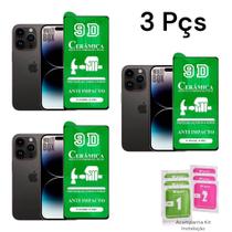 Kit 3UN Película de Cerâmica Flexível Para Tela Do Iphone 14 PRO