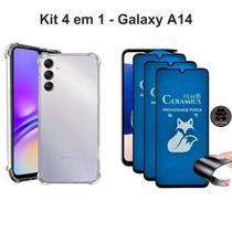 Kit 3UN Película Fosca Privacidade + Capa Capinha Transparente para Samsung Galaxy A14