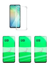 Kit 3UN Películas de Cerâmica 9D + Capinha Silicone TPU Para Samsung GalaxyA07