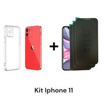 Kit 3UN Películas Privacidade Fosca 9D + 1UN Capinha Anti Impacto Para Iphone 11 Kit 3UN Películas Privacidade Fosca 9D + 1UN Capinha Anti Impacto Para Iphone 11