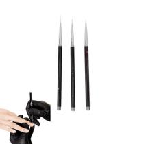 Kit 3un Pincel Ponta Fina Decoração Unhas Precisão Kit 3un Pincel Ponta Fina Decoração Unhas Precisão