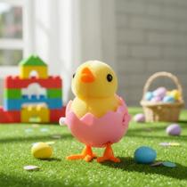 Kit 3un Pintinho no Ovo Corda Brinquedo Pintinho Amarelinho Brinquedo Pelúcia Infantil