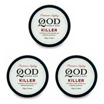 Kit 3un Pomada Capilar Killer Efeito Brilho QBS 70g Kit 3un Pomada Capilar Killer Efeito Brilho QBS 70g