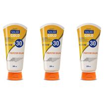 Kit 3un Protetor Solar Corporal FPS 30 Toque Seco Proteção Diária 200ml Solar Gold Kit 3un Protetor Solar Corporal FPS 30 Toque Seco Proteção Diária 200ml Solar Gold