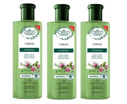 Kit 3un Shampoo Antiqueda Sete Ervas Flores e Vegetais 300ml