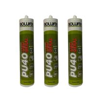 Kit 3un Silicone Selante PU geral Profissional Preto 380g