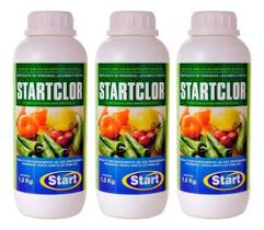Kit 3un startclor sanitizante de verduras e legumes 1kg