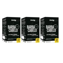 Kit 3un Suplemento Alimentar Barba e Cabelo 60Cps - Duom Kit 3un Suplemento Alimentar Barba e Cabelo 60Cps - Duom