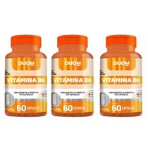 Kit 3un Suplemento Alimentar Vitamina B6 60Cps - Duom