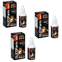 Kit 3un Suplemento Cães-Gatos-Aves GlicoFarm Pro Pet 30ml