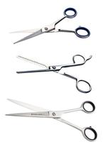 Kit 3UN tesouras profissionais fio liso 6 + fio laser 7 + desfiadeira 6 marco boni Kit 3UN tesouras profissionais fio liso 6 + fio laser 7 + desfiadeira 6 marco boni