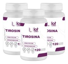 Kit 3un Tirosina 400mg 120 Cápsulas Foco Cognitivo Performa Sem Sabor