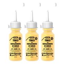 Kit 3un Tônico Alho 30ml Gota Dourada Fortalecimento Capilar