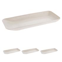 Kit 3un travessa retangular p/ petiscos petisqueira bege Kit 3un travessa retangular p/ petiscos petisqueira bege