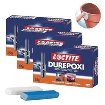Kit 3und Massa Adesiva Epóxi Durepoxi 50g Loctite Cinza Kit 3und Massa Adesiva Epóxi Durepoxi 50g Loctite Cinza