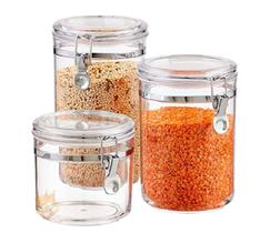 Kit 3Und Porta Mantimentos Alimento Hermético Acrílico Wincy