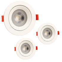 Kit 3Und Spot Led Branco Neutro 4000K 12W Direcionável Redondo Bivolt Embutir Kit 3Und Spot Led Branco Neutro 4000K 12W Direcionável Redondo Bivolt Embutir