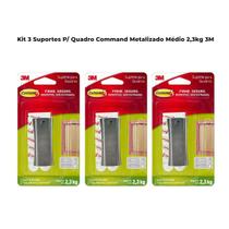 Kit 3und Suporte P/ Quadro Command Metalizado Médio 2,3kg 3m