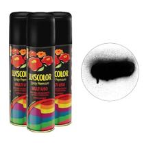 Kit 3und Tinta Spray Multiuso Preto Fosco 400ml Lukscolor