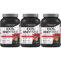 Kit 3X 100% Whey Prime Concentrado - 900g Morango - BodyAction Kit 3X 100% Whey Prime Concentrado - 900g Morango - BodyAction