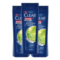 Kit 3X 200ml Shampoo Clear Men Controle e Alívio da Coceira