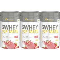 Kit 3X 3 Whey Top Taste - 900g Morango - Body Action Kit 3X 3 Whey Top Taste - 900g Morango - Body Action