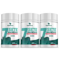 Kit 3x 7Sete Magnésios Bisglicinato,Carbonato,Ascorbato,Taurato,Malato 60 Caps 500mg Tuttiflora Kit 3x 7Sete Magnésios Bisglicinato,Carbonato,Ascorbato,Taurato,Malato 60 Caps 500mg Tuttiflora