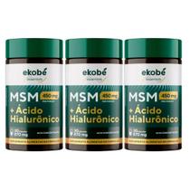 Kit 3x Ácido Hialurônico + Msm Optimal 30 Cápsulas 870mg Ekobé Kit 3x Ácido Hialurônico + Msm Optimal 30 Cápsulas 870mg Ekobé