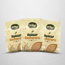 Kit 3x Açúcar Demerara Dourado 500G Grings