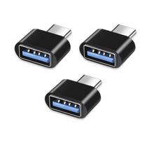 Kit 3x Adaptador Plug OTG Conversor Usb Tipo A Fêmea Para Usb C Macho Celular Tablet Notebook