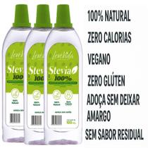 Kit 3x Adoçante Stevia 100ml 100% Natural zero amargor