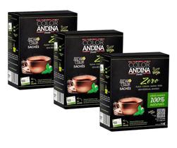 KIT 3X - Adoçante Vegano Stévia em pó Color Andina 50 sachês de 600 mg