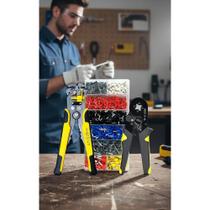 Kit 3x Alicates: Crimpar, Desencapar e Terminais Ilhós