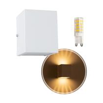 kit 3x Arandela Efeito 10 Fachos Alumínio Branca + LED G9 5W Branco Quente St910