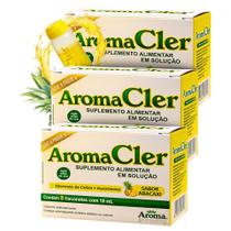 Kit 3x AromaCler Suplemento Alimentar Líquido 8 Flaconetes 10ml Sabor Abacaxi Kit 3x AromaCler Suplemento Alimentar Líquido 8 Flaconetes 10ml Sabor Abacaxi