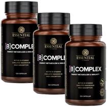 Kit 3x B Complex Vitaminas do Complexo B + Magnésio - 120 Caps cada - Essential Nutrition Kit 3x B Complex Vitaminas do Complexo B + Magnésio - 120 Caps cada - Essential Nutrition