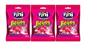 Kit 3x Balas Fini Beijos De Morango 100g - Cimed